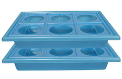 Kuber Industries Plastic Glass Holder Rectangular Tray, 2-Pieces, Blue, Standard (Ctktc01919)