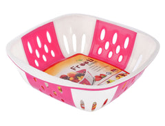 Heart Home Medium Multi-Purpose Plastic Storage Baskets for Fruits Vegetables and Kitchen Fridge Dining Table- Pack of 4 (Brown & Green & Blue & Pink)-HS42HEARTH25338