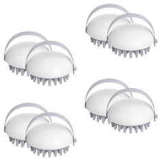 Kuber Industries Hair Massager Brush | Soft Silicone Bristles | Shampoo Brush for Hair Washing | Scalp Massager | Massager Brush For Dandruff | 8 Piece | Pack of 4 | XJWTEU | White
