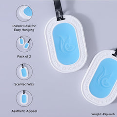 Urbane Home Wax Air Wardrobe Freshener | Pack of 2 | Blue- Ocean Fragrance | 45g Each -Lasts Up to 6 Months | Air Freshener for Home Drawer Closet Cars Wardrobe | Natural and Eco Friendly