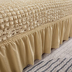 Kuber Industries Pack of 3 Sofa Cover | Single Seater Sofa Cover | Sofa Chair Cover | Couch Cover for Hall | Universal Sofa Slipcover | Elastic Spandex Sofa Cover for Living Room | OSSC005 | Beige