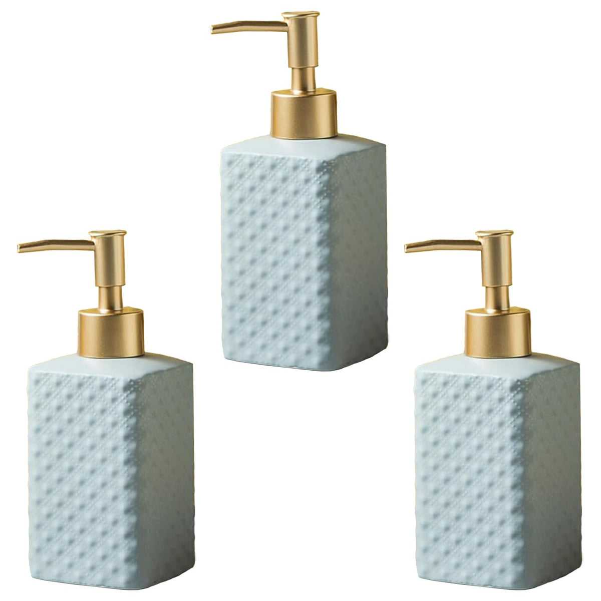 Kuber Industries Liquid Soap Dispenser | Handwash Soap Dispenser | Soap Dispenser for Wash Basin | Shampoo Dispenser Bottle | Bathroom Dispenser Bottle | Pack of 3 | ZX021GY | 350 ml | Gray