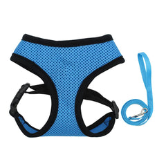 Kuber Industries Reflective Dog Harness with Adjustable Leash|Breathable Polyester Mesh Fabric with Top carry Handle|Small Size|HAT-818|Comfortable No-Pull Grip|Quick Release Buckles|Blue (Pack of 6)