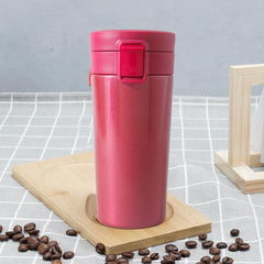 Kuber industries Stainless Steel Insulated Coffee Tumbler With Sipper Lid 380 ML (Red)
