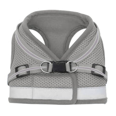 Kuber Industries Reflective Dog Harness With Adjustable Leash|Breathable Polyester Mesh Fabric |XS Size|HT-844|Comfortable No-Pull Grip|QuickRelease Buckles|Easy On - Easy Off Harness|Grey (Pack Of 4)
