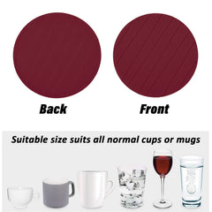 Kuber Industries Coaster | Round Drink Coasters | Foam Tea Coasters for Kitchen | Coasters for Dining Table | Office Desk Coasters | Lining Round Coaster | 12 Piece Set | Red