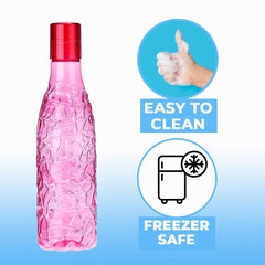 Kuber Industries BPA-Free Plastic Water Bottle | Leak Proof, Firm Grip, 100% Food Grade Plastic Bottles | for Home, Office, School & Gym | Unbreakable, Freezer Proof| Set of 6|Assorted (Pack of 3)