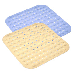 Kuber Industries Bath Mat | PVC Bathroom Mat | Shower Bath Mat | Square Bath Tub Mat | Foot Massager Mat | Anti-Skid Floor Mat | Shower Mat | Pack of 2 | Multi