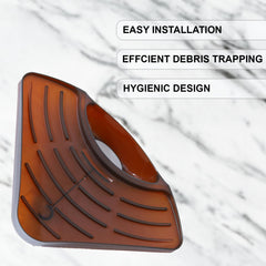 Homestic Pack of 2 Kitchen Sink Stand | Food Strainer Stand for Kitchen | Vegetable-Fruit Drainer Holder | Sink Stopper Shifter for Kitchen | Multipupose Kitchen Sink Stand | TM15007BR | Brown