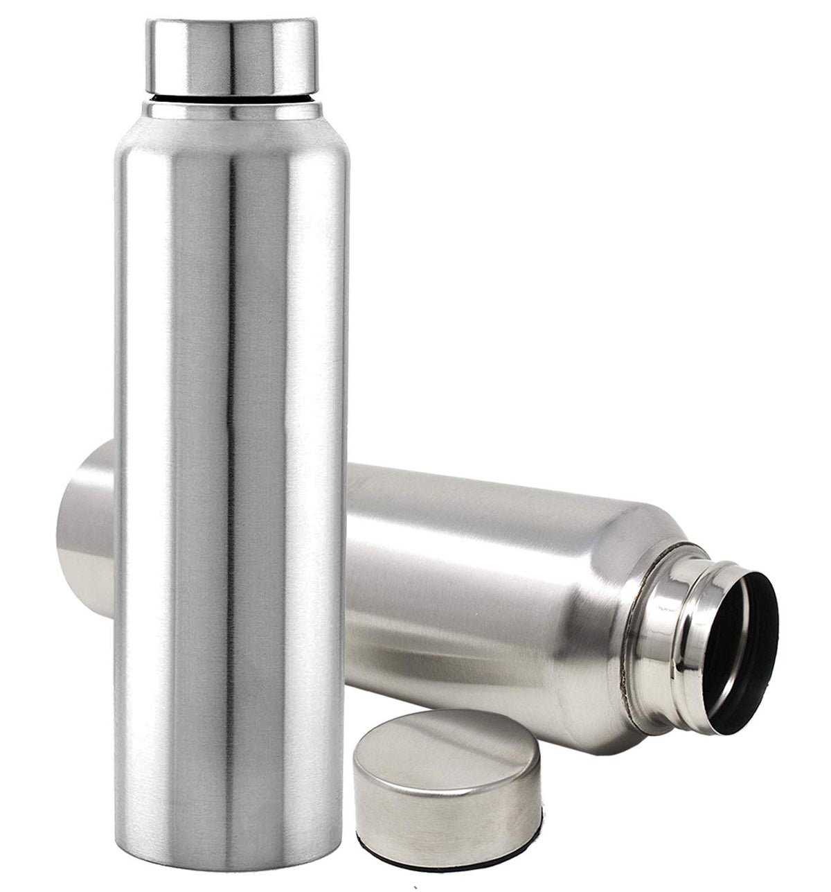 Kuber Industries Eagle Stainless Steel 2 Pieces Fridge Water Bottle/Refrigerator Bottle/Thunder, 1000 ML (Silver)-CTKTC43554