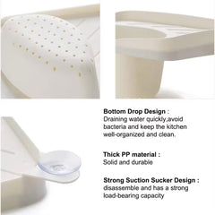 Kuber Industries Pack of 4 Kitchen Sink Stand | Food Strainer Stand for Kitchen | Vegetable-Fruit Drainer Holder | Sink Stopper Shifter for Kitchen | Multipupose Kitchen Sink Stand | TM20002WH | White