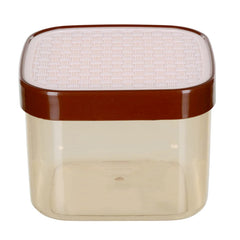 Kuber Industries Check Deisgn Lid Food Grade BPA Free Plastic Kitchen Container Set,1200ml, Set of 3 (White)