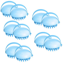 Kuber Industries Hair Massager Brush | Soft Silicone Bristles | Shampoo Brush for Hair Washing | Scalp Massager | Massager Brush For Dandruff | 10 Piece | Pack of 5 | XJBLEU | Blue