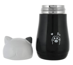 Heart Home Small Stainless Steel Hot & Cold Vacuum Thermos Travel Mug Tea Water Bottle Coffee Flask, 280ml (Black), Standard