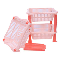 Kuber industries Plastic 3 Layer Multi-Purpose Kitchen Storage Basket Rack (Beige)-CTKTC25231