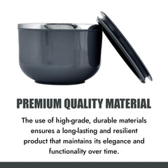 Heart Home Noodle & Soup Bowl Set | Steel Noodle Bowl with Spoon | Airtight Bowl for Pasta-Rice | Food Container | Office Bowl | Kitchen Bowl Set | 600 ML | Pack of 2 | Gray