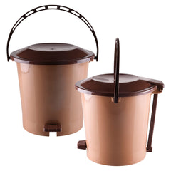 Heart Home Pedal Dustbin|Plastic Pedal Dustbin|Kitchen Waste Paper Bin|Dustbin For Bedroom|5 Liter Dustbin (Coffee)