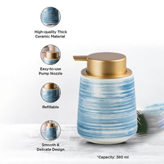 Urbane Home Liquid Soap Dispenser | Handwash Soap Dispenser | Soap Dispenser for Wash Basin | Shampoo Dispenser Bottle | Bathroom Dispenser Bottle | 430 ML | Blue