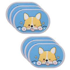 Kuber Industries Bath Mat | PVC Bathroom Mat | Shower Bath Mat | Floor Tub Mat | Diatom Mud Oval Mat | Anti-Skid Shower Bathroom Mat | CF-220818 |Pack of 6| Blue