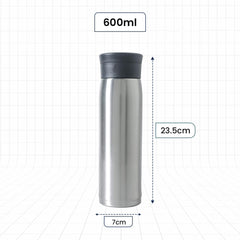 Kuber Industries LeakProof Insulated Stainless Steel Water Tumbler Bottle for Men's | Water Bottle for Office & Kids | Ideal for Gym, Home, Hiking & Travel | CO230201B-Silver