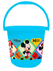 Kuber Industries Disney Mickey Minnie Print Unbreakable Virgin Plastic Strong Bathroom Bucket,16 LTR (Cream & Blue & White)-Pack of 3 -HS_35_KUBMARTS17875