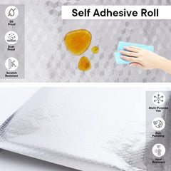 Kuber Industries Oil Proof Wallpaper for Walls | Artistic Pattern | Easy to Peel, Stick & Remove DIY Heat Resistant Wallpaper | Suitable on All Walls | Pack of 5 Roll,60 cm x 300 cm