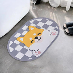 Kuber Industries Bath Mat | PVC Bathroom Mat | Shower Bath Mat | Floor Tub Mat | Diatom Mud Oval Mat | Anti-Skid Shower Bathroom Mat | CF-220819 | Multi