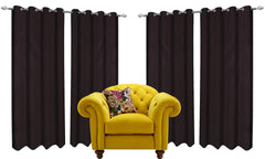 Kuber Industries 6 Pieces Polyester Eyelet Door Curtain 7 Feet (Brown)-Ctktc14341