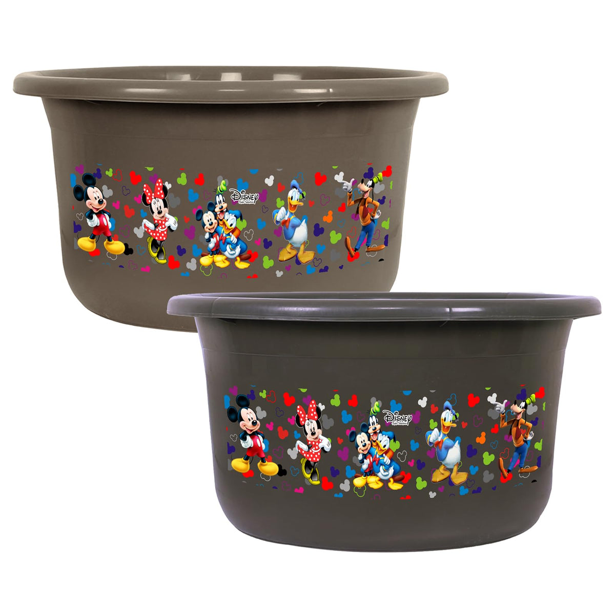 Heart Home Disney Bath Tub | Versatile Utility Gaint Tub | Plastic Bath Tub for Baby | Clothes Washing Tub For Bathroom | Feeding Pan Tub | TUB-25 LTR | Pack of 2 | Multi