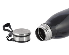 Heart Home Lightweight Odour Free Stainless Steel Fridge Water Bottle/Refrigerator Bottle/Sports Bottle, 750 ML- Pack of 2 (Black)-HS42KUBMART25196