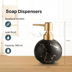 Homestic Liquid Soap Dispenser | Handwash Soap Dispenser | Soap Dispenser for Wash Basin | Shampoo Dispenser Bottle | Bathroom Dispenser Bottle | ZX022BK | 300 ml | Black
