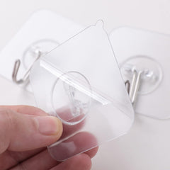 Homestic Pack of 30 Hooks for Wall|Superior Quality ABS|Durable & Rust-Proof|Easy to Install Self Adhesive Hook|Multipurpose Hooks for Bathroom, Kitchen||KR-03|Transparent