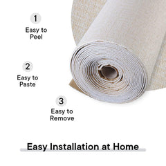 Kuber Industries Imitation Linen Wallpaper for Walls|Textured & Self Adhesive Peel Wall Stickers|Easy to Peel, Stick & Remove DIY Wallpaper|Suitable on All Walls|Set of 1 Roll,50 cmX280 cm(Pack of 3)