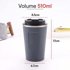Kuber Industries Insulated Coffee Tumbler Mug with Lid for Office, Gym & Travel | Stainless Steel Leak-Proof Thermos for Tea/Coffee/Water - Ideal for Hot & Cold Beverages | Light Blue