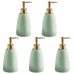 Kuber Industries Liquid Soap Dispenser | Handwash Soap Dispenser | Soap Dispenser for Wash Basin | Shampoo Dispenser Bottle | Bathroom Dispenser Bottle | ZX044GN | Pack of 5 | 320 ml | Green