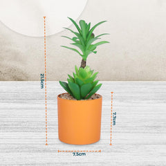 Kuber Industries Artificial Plants for Home Décor|Natural Looking Indoor Fake Plants with Pot|Artificial Flowers for Decoration-Pack of 5 (Green)