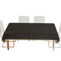 Kuber Industries Dining Table Cover | Tabletop Cover | Table Buffet Cover | Table Linen Cover | 6-Seater Table Cloth | Table Cloth Cover | Small Golden Lace | DTC | 60x90 Inch | Black Transparent
