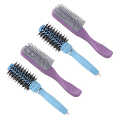 Kuber Industries Hair Brush | Bristles Brush | Hair Brush with Paddle | Sharp Hair Brush for Woman | Suitable For All Hair Types | TGX5232-C19P.. |Pack of 4|Ice Blue & Purple