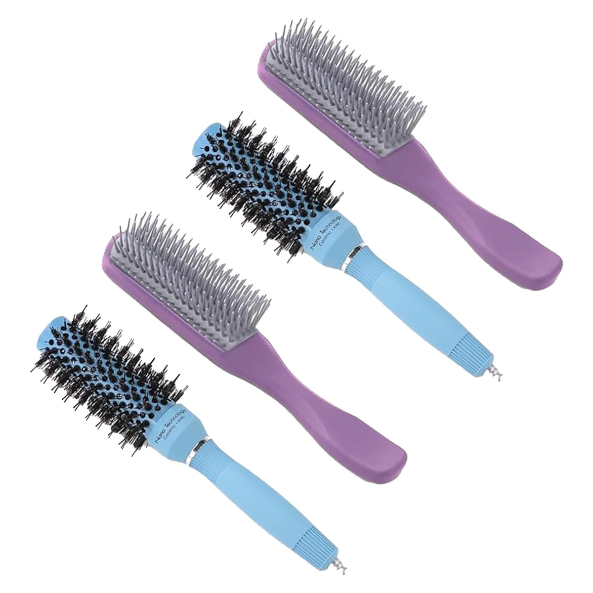 Heart Home Hair Brush | Bristles Brush | Hair Brush with Paddle | Sharp Hair Brush for Woman | Suitable For All Hair Types | TGX5232-C19P.. | Ice Blue & Purple