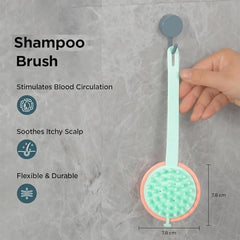 Kuber Industries Hair Massager Brush | Soft Silicone Bristles | Shampoo Brush for Hair Washing | Scalp Massager | Massager Brush For Dandruff | Pack of 2 | XJBLEU | Blue