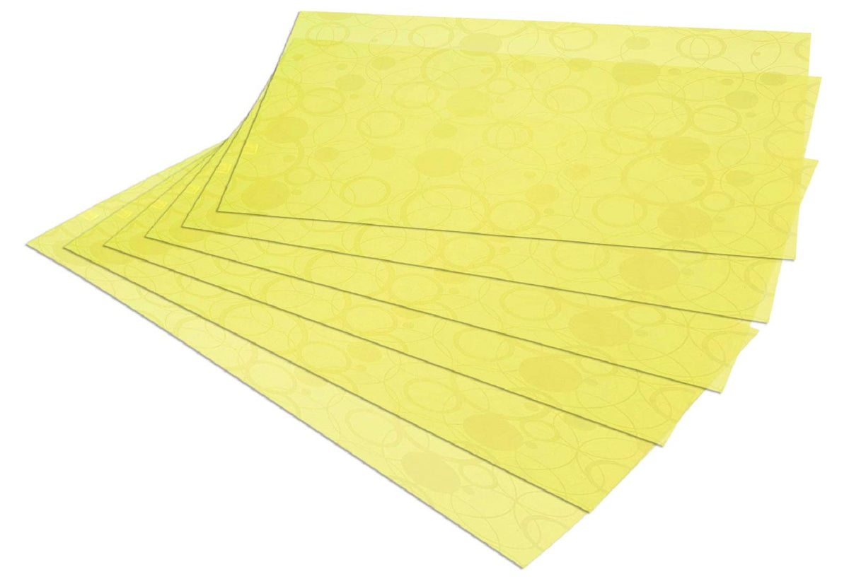 Kuber Industries Circle Design 6 Pieces PVC Refrigerator/Fridge Multipurpose Drawer Mat Set(Yellow)-CTKTC032364