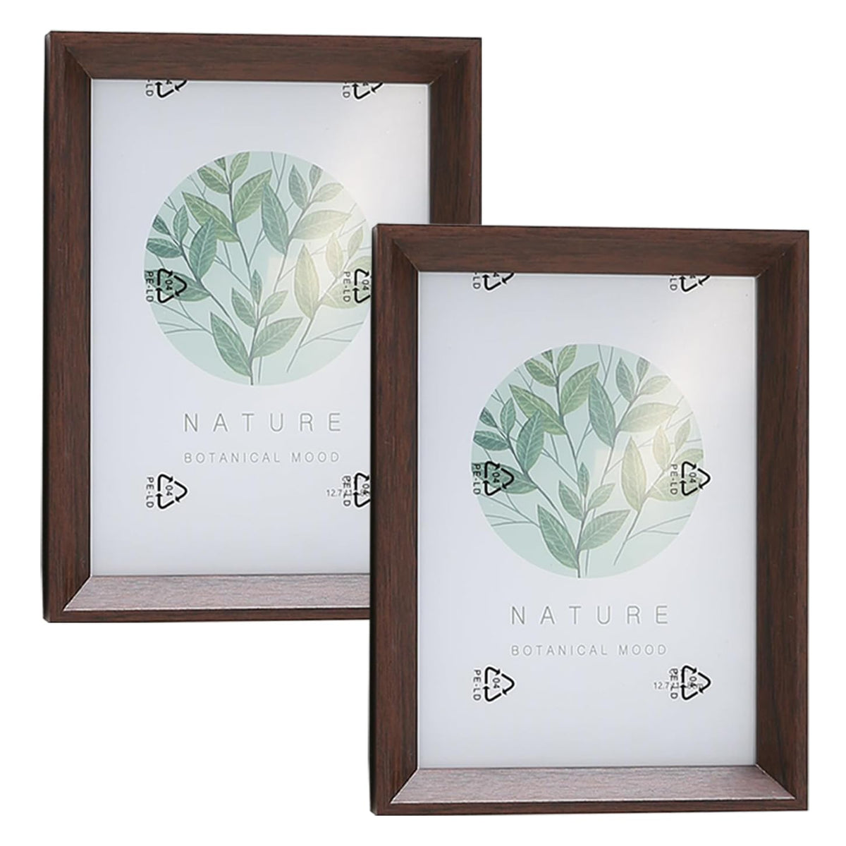 Kuber Industries Photo Frame For Home D?cor|Use Horizontal & Vertical|Crystal Clear Glass|Perfect For Home, Office And Shop "14.2x19.3CM"-Pack of 2 (Brown)