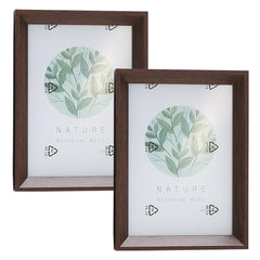 Kuber Industries Photo Frame For Home D?cor|Use Horizontal & Vertical|Crystal Clear Glass|Perfect For Home, Office And Shop "14.2x19.3CM"-Pack of 2 (Brown)