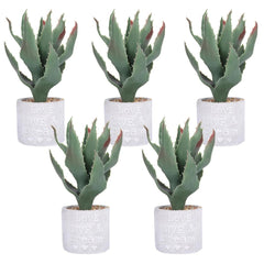 Kuber Industries Artificial Plants for Home Décor|Natural Looking Indoor Fake Plants with Pot|Artificial Flowers for Decoration-Pack of 5 (Green)