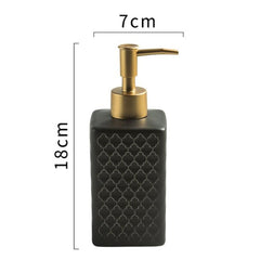 Kuber Industries Liquid Soap Dispenser | Stoneware | Bathroom Sanitizer,Shampoo Dispenser | Ceramic Handwash Bottle for Kitchen | Soap Dispenser for Wash Basin | Bathroom Accessories | 360ml (Black)