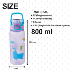 Kuber Industries Pack of 2 Kids Water Bottle With Straw |Sipper Water Bottle For Kids Boys Girls| Water Bottle with Locking Flip Lid | 800 ml | Blue | SYZ-7791C