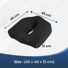 Kuber Industries Chair Cushions for Sitting | Piles Pillow Support & Pain Relief Seat | Height Increase Sitting Cushion for Driver | Tailbone Pain Relief Cushion for Office Chair | MD-S2-Black