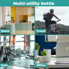 Kuber Industries Sipper Bottle 2 Litre|Water Tracker & Time Marker|Leakproof, BPA Free, Fitness Sports Water Bottle with Measurements(Gradient Blue & Yellow, 1 Piece)|For Gym,Home,Travelling &Office