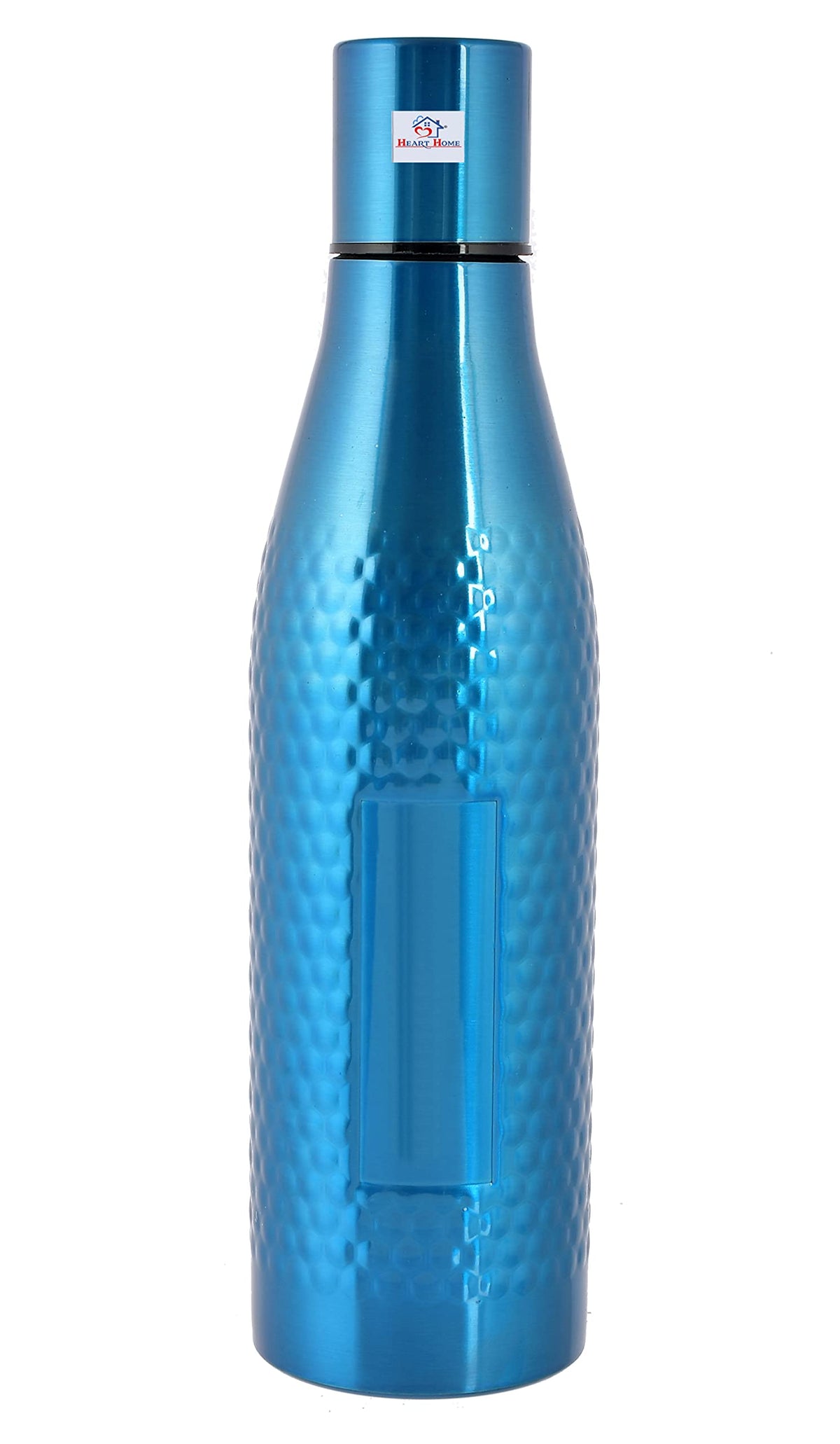 Heart Home Hammered Design Stainless Steel Water Bottle, 1000 ML (Blue)-HS42KUBMART25185