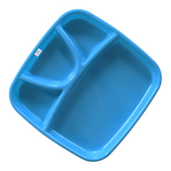Heart Home Serving Plate|Plate Set for Dinner|Unbreakable Plastic Plates|Microwave Safe Plates|Food Organizer with 4 Partitions|Set of 2 (Sky Blue & Brown)